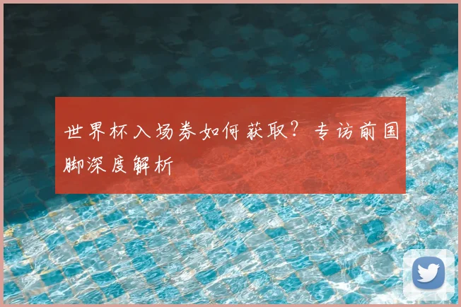 世界杯入场券如何获取?专访前国脚深度解析
